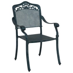 Chaises de jardin 2 pièces en aluminium vert 