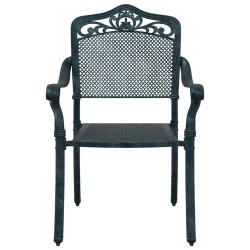 Chaises de jardin 2 pièces en aluminium vert 