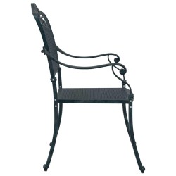 Chaises de jardin 2 pièces en aluminium vert 