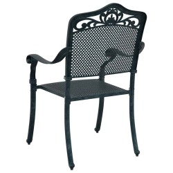 Chaises de jardin 2 pièces en aluminium vert 