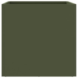 Jardinières 2 pcs vert olive 32x30x29 cm acier 