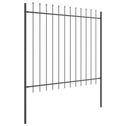 Clôture de jardin Gris 5.1 x 1 m Acier enduit de poudre 