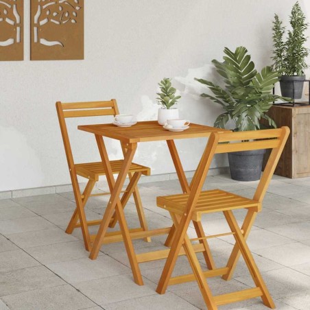 Table de jardin pliante carrée 60 x 60 x 72 cm en bois d'acacia massif 