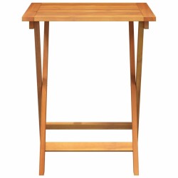 Table de jardin pliante carrée 60 x 60 x 72 cm en bois d'acacia massif 