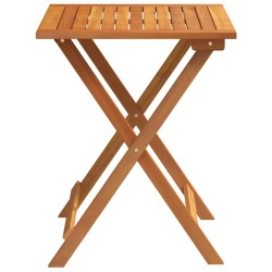 Table de jardin pliante carrée 60 x 60 x 72 cm en bois d'acacia massif 