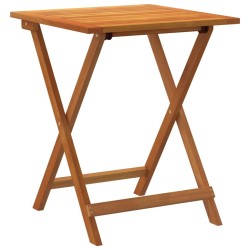 Table de jardin pliante carrée 60 x 60 x 72 cm en bois d'acacia massif 