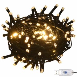 Sapin de Noël artificiel LED & Set de boules Vert 150 cm PET 