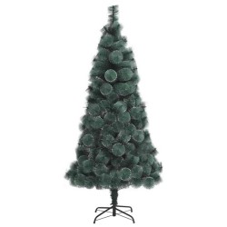 Sapin de Noël artificiel LED & Set de boules Vert 150 cm PET 