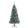 Sapin de Noël artificiel LED & Set de boules Vert 150 cm PET 