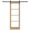 Porte coulissante avec quincaillerie 73.5x198.5 cm en bois massif de pin 