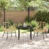 Set de salle à manger de jardin 3 pièces en poly rotin marron 