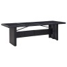 Table de jardin Noir 240x90x74 cm Résine tressée et verre 