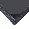Table de jardin Noir 240x90x74 cm Résine tressée et verre 