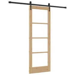 Porte coulissante avec kit de matériel 73.5x198.5 cm Bois massif en pin 