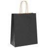 Sacs en papier 250 pcs avec poignées noir 18x8x22 cm 