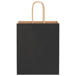 Sacs en papier 250 pcs avec poignées noir 18x8x22 cm 