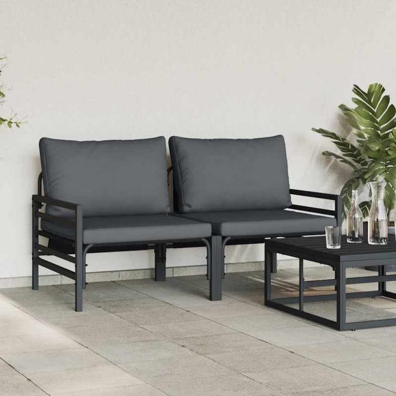 Ensembles de meubles d'extérieur avec coussin avec oreiller 2 pcs Anthracite 