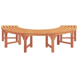 Banc d'arbre extérieur demi-rond 200 cm en bois solide d'eucalyptus 