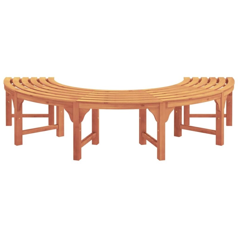 Banc d'arbre extérieur demi-rond 200 cm en bois solide d'eucalyptus 
