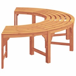 Banc d'arbre extérieur demi-rond 200 cm en bois solide d'eucalyptus 