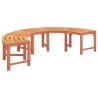 Banc d'arbre extérieur demi-rond 200 cm en bois solide d'eucalyptus 