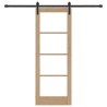 Porte coulissante avec kit de quincaillerie 'ORKDAL'en bois massif et verre 