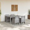 Set de salle à manger de jardin 5 pcs Gris clair Large 