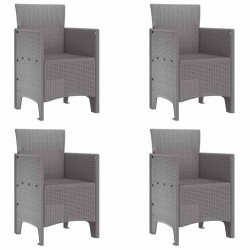 Set de salle à manger de jardin 5 pcs Gris clair Large 