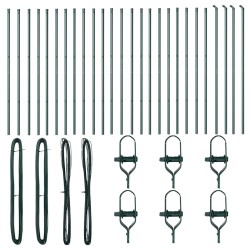 Poteaux de clôture 26 pcs Vert Ø32 mm 210 cm Acier galvanisé 
