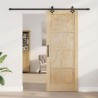Porte Coulissante avec Ensemble de Quincaillerie 'ORKDAL'en Bois Massif de Pin 