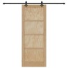 Porte Coulissante avec Ensemble de Quincaillerie 'ORKDAL'en Bois Massif de Pin 