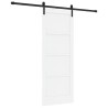 Porte Coulissante avec Ensemble de Quincaillerie Blanche 78x202 cm en Bois Massif Pin 