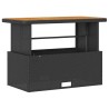 Ensemble de salle à manger de jardin 4 pièces avec coussins noirs en poly rotin et acacia 