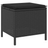 Ensemble de salle à manger de jardin 4 pièces avec coussins noirs en poly rotin et acacia 