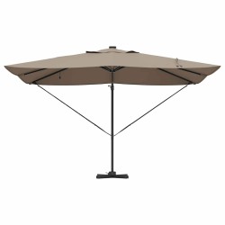 Parasol Cantilever Roma avec LEDs Taupe 352 x 251 x 265 cm en Aluminium 