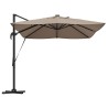 Parasol Cantilever Roma avec LEDs Taupe 352 x 251 x 265 cm en Aluminium 