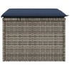 Tabouret de jardin avec coussin gris 55x55x37 cm en poly rattan 