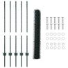 Poteaux de clôture 5 pcs U-Channel Vert 100 cm Acier 