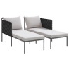 Chaise Longue avec Coussins pour 2 Personnes Anthracite 115x153x69,5 cm Acier 