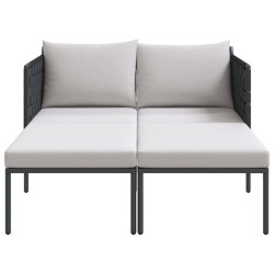 Chaise Longue avec Coussins pour 2 Personnes Anthracite 115x153x69,5 cm Acier 