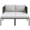 Chaise Longue avec Coussins pour 2 Personnes Anthracite 115x153x69,5 cm Acier 