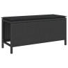Ensemble de salle à manger jardin 3 pièces avec coussins noir poly rotin acacia 
