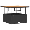 Ensemble de salle à manger jardin 3 pièces avec coussins noir poly rotin acacia 