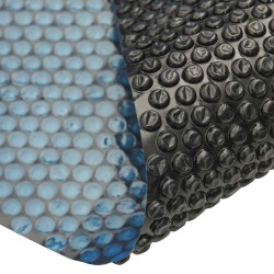 Film solaire de piscine flottant PE 500x300 cm Noir et bleu 