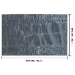Film solaire de piscine flottant PE 500x300 cm Noir et bleu 