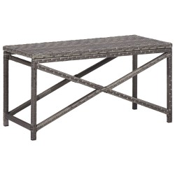 Banc de jardin 80 cm Résine tressée Gris 