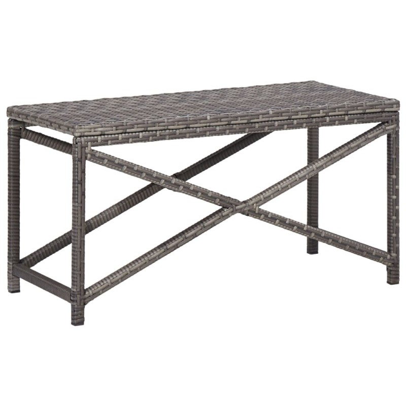 Banc de jardin 80 cm Résine tressée Gris Banc de jardin 80 cm Résine tressée Gris