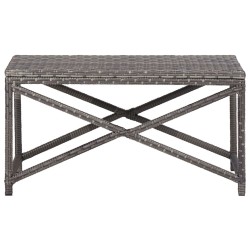 Banc de jardin 80 cm Résine tressée Gris 