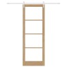 Porte Coulissante avec Set de Quincaillerie 83x232 cm en Bois Massif de Pin 