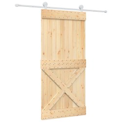 Porte coulissante et kit de quincaillerie 95x210 cm pin massif 